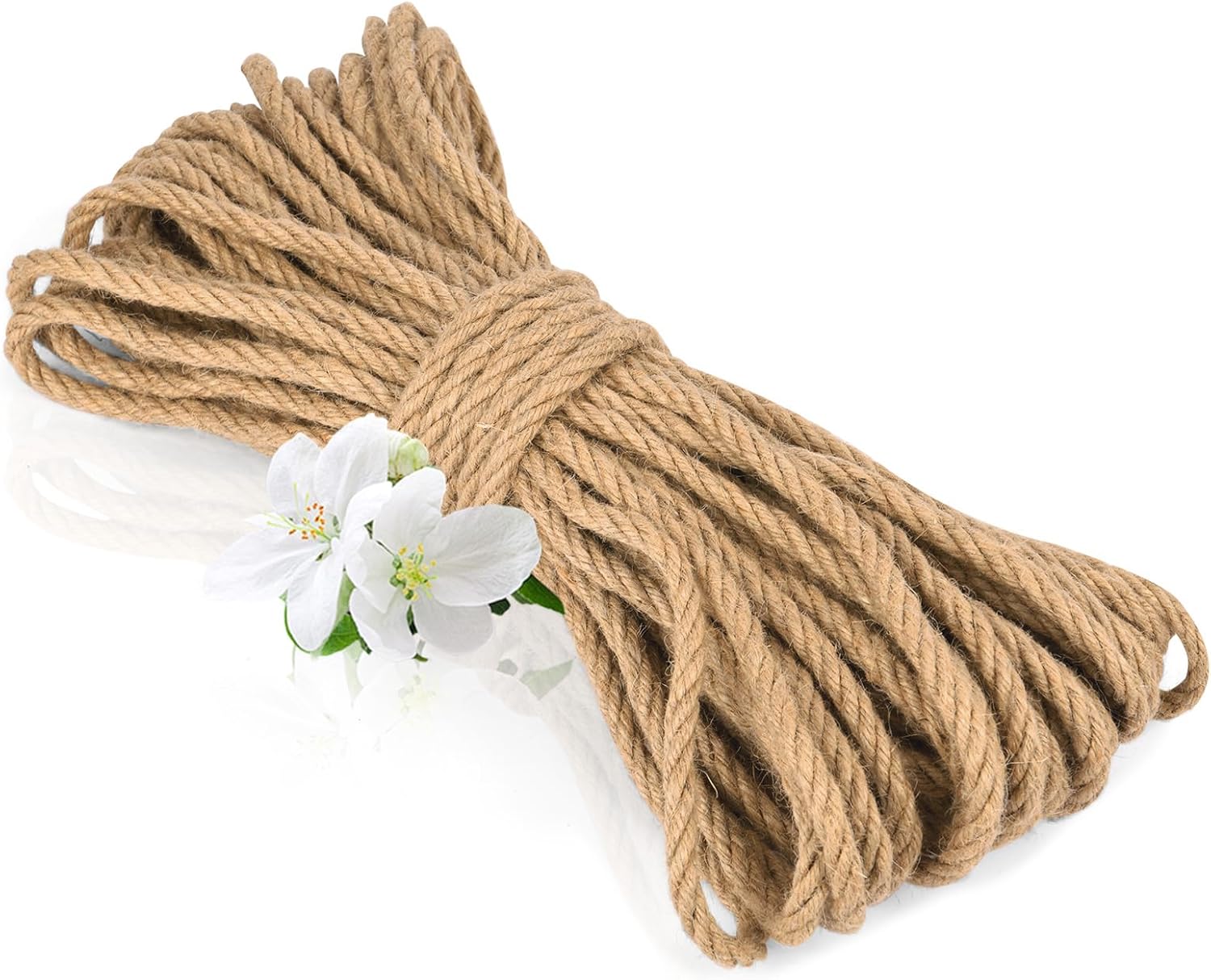 10m jute rope - 8mm thick jute rope - naturally braided jute garden rope for cat scratching post rope - gardening - camping - decoration - gift wrapping and craft decoration brown