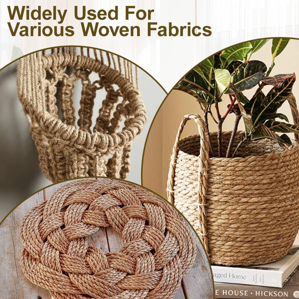 10m jute rope - 8mm thick jute rope - naturally braided jute garden rope for cat scratching post rope - gardening - camping - decoration - gift wrapping and craft decoration brown