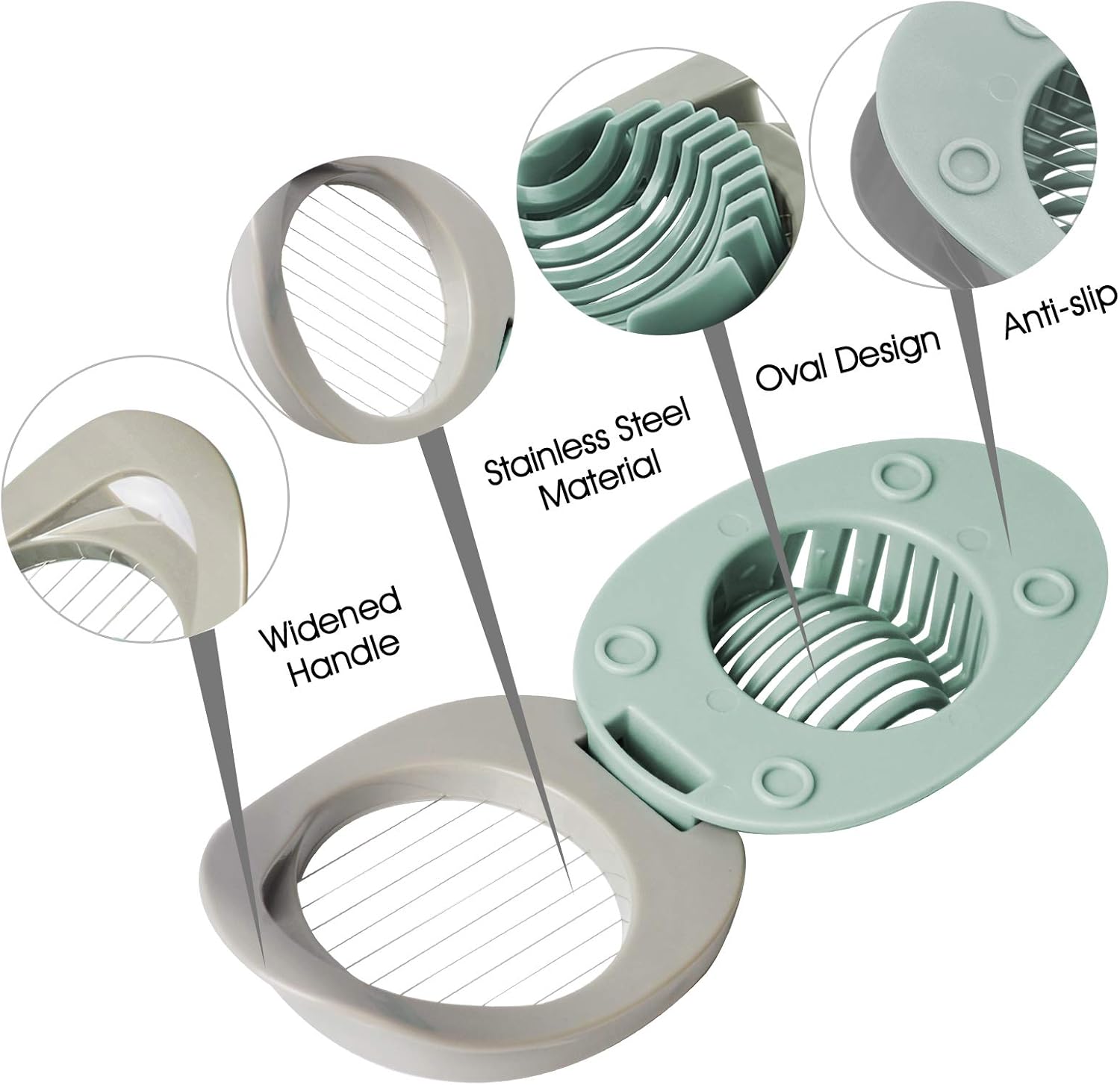 Egg slicer - Egg slicer with stainless steel wire - multi-functional egg slicer - slices boiled eggs, ham, bananas and strawberries evenly