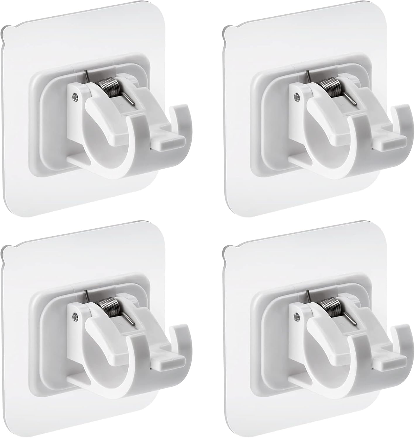 4 pieces self-adhesive curtain rod brackets No drilling required Curtain hooks Fixed rod bracket Curtain rod wall mounting bracket Towel bar hooks for home Bathroom Kitchen Hotel Towel Clothes Hanging White