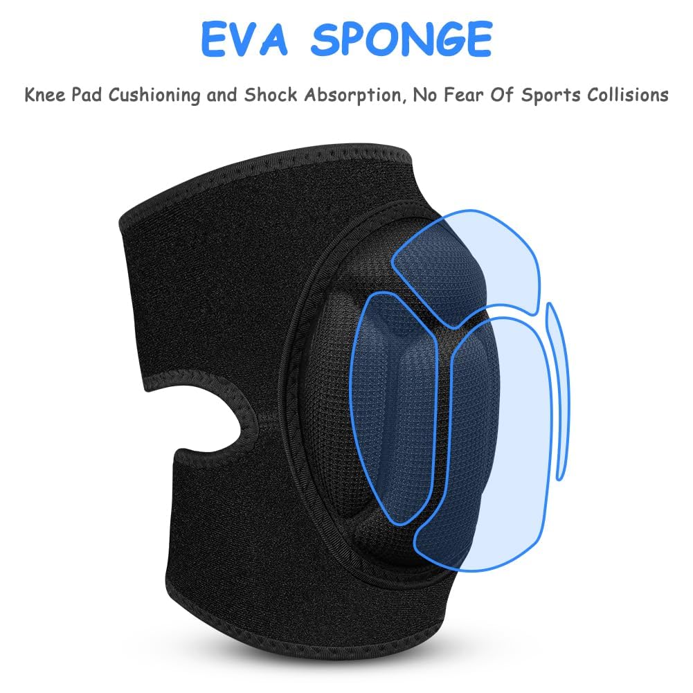 1 pair of knee pads, 20 mm thick knee pads for gardening, non-slip and anti-impact knee pads for household cleaning, construction, floors, garden large size