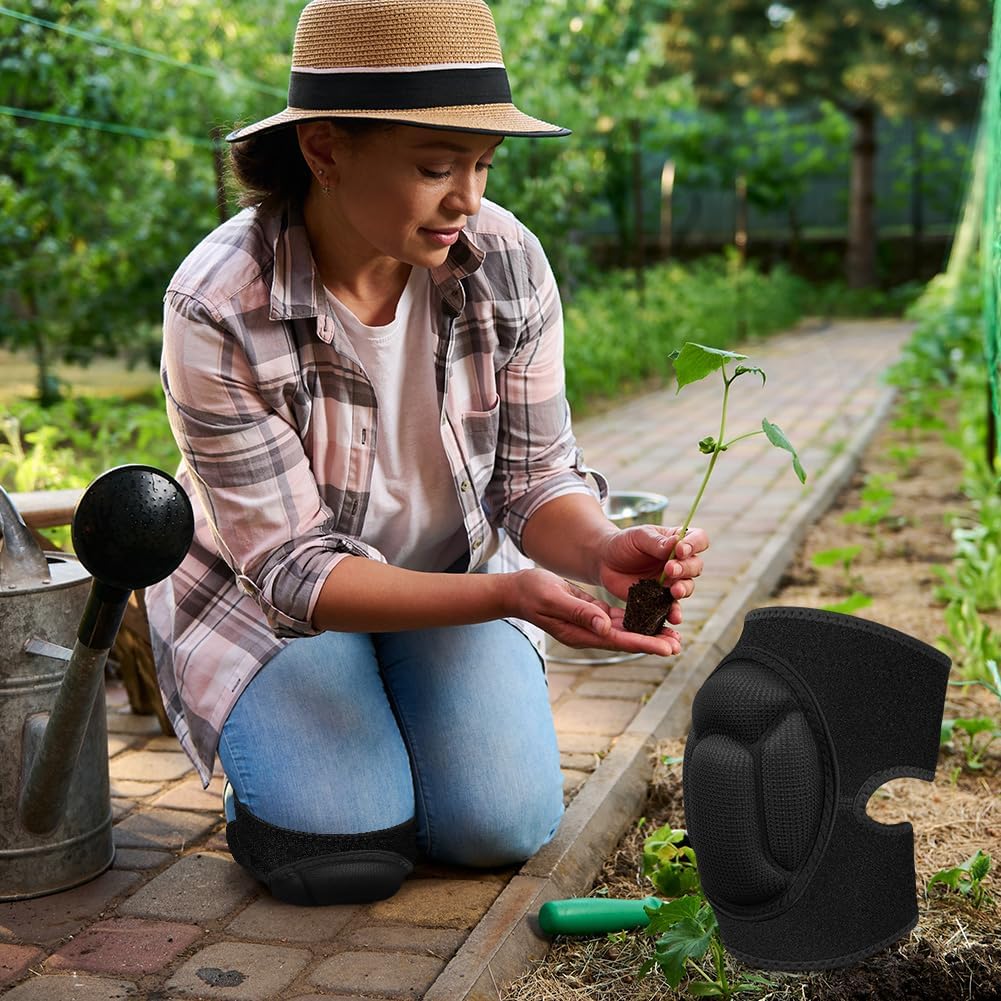 1 pair of knee pads, 20 mm thick knee pads for gardening, non-slip and anti-impact knee pads for household cleaning, construction, floors, garden large size