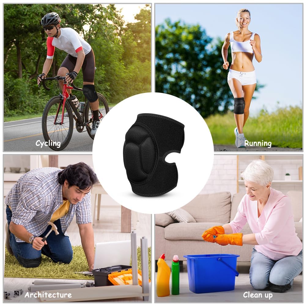 1 pair of knee pads, 20 mm thick knee pads for gardening, non-slip and anti-impact knee pads for household cleaning, construction, floors, garden large size