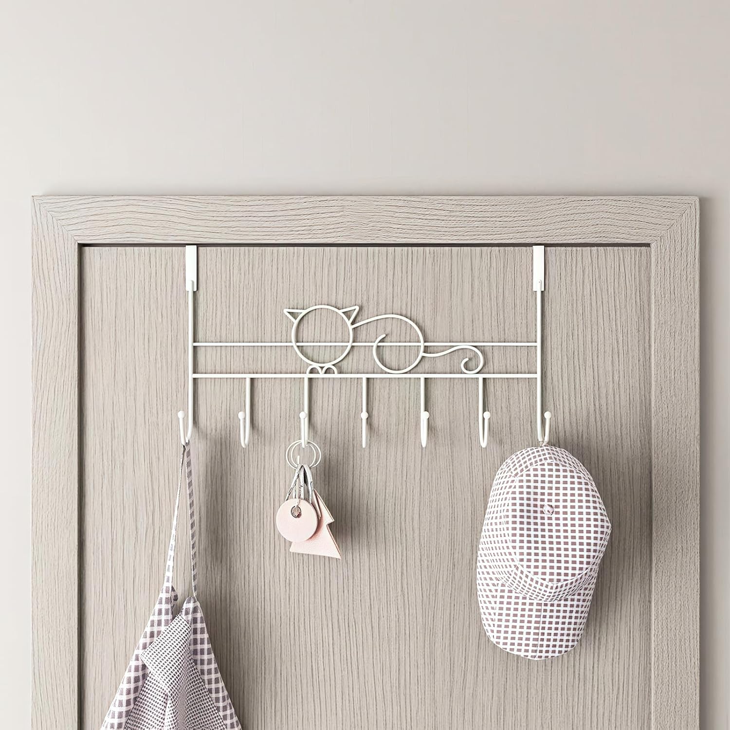 Door hooks, coat hangers for jackets, towels, bags, bathrobes 1 pack, white