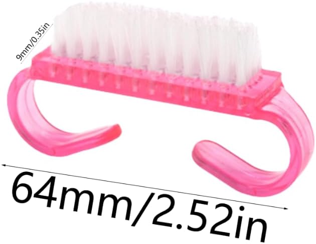 Nagelborstel - 4 pieces Plastic cleaning brush - Handscrub cleaning brush - with plastic handle - for cleaning nails purple - pink - blue - transparent