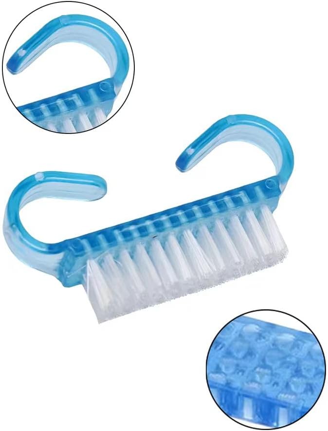 Nagelborstel - 4 pieces Plastic cleaning brush - Handscrub cleaning brush - with plastic handle - for cleaning nails purple - pink - blue - transparent