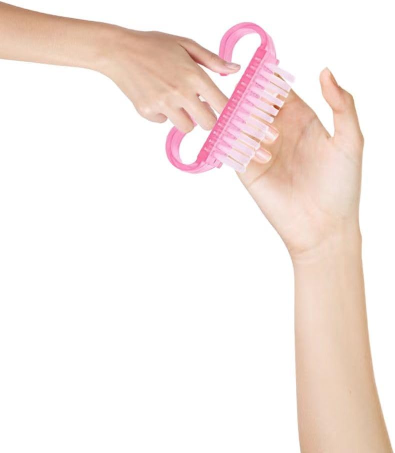 Nagelborstel - 4 pieces Plastic cleaning brush - Handscrub cleaning brush - with plastic handle - for cleaning nails purple - pink - blue - transparent