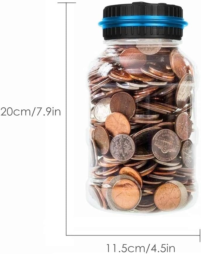 Digital piggy bank UK Coin counter - Large transparent piggy bank with LCD screen - piggy bank as a gift for kids and adults large size
