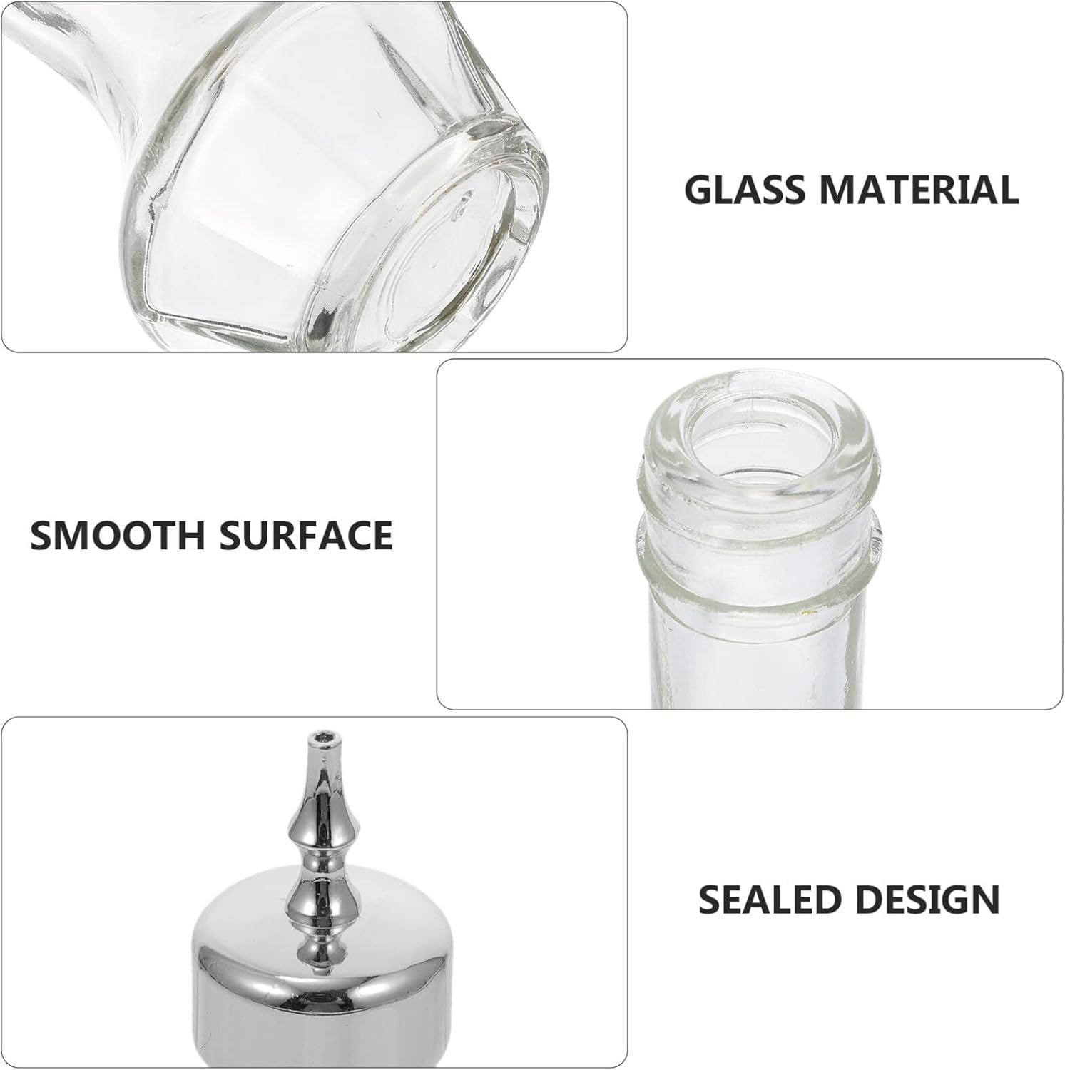 50 ml glass bitter bottle with stopper - Professional cocktail tools, cocktail mixing supplies - for bartenders and home bars - for home bars - Silver