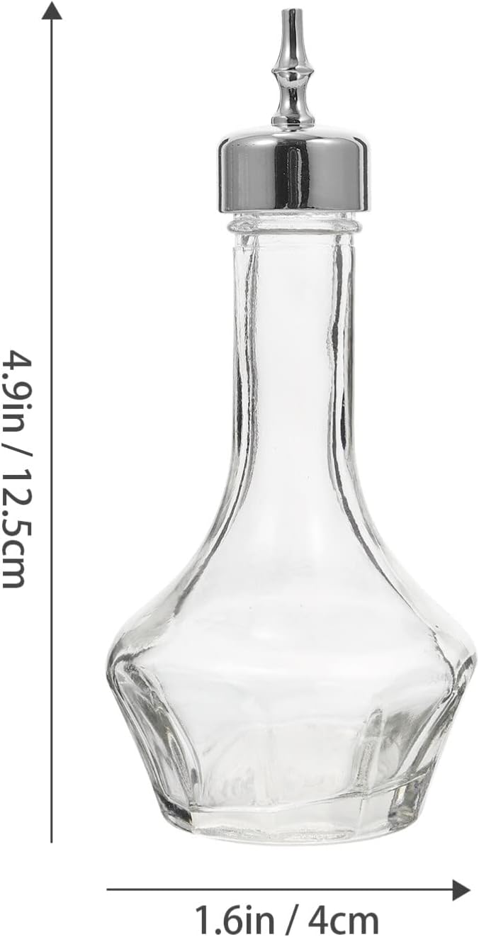 50 ml glass bitter bottle with stopper - Professional cocktail tools, cocktail mixing supplies - for bartenders and home bars - for home bars - Silver
