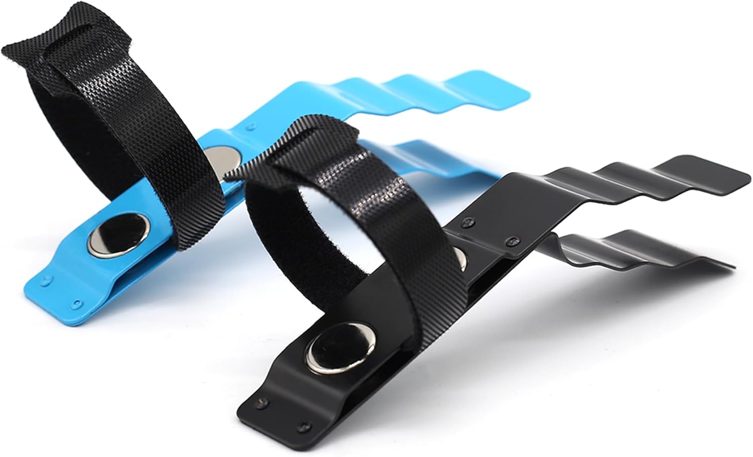 Magnetic Golf Cart Clamp - Aluminium Alloy Accessory - Fits Ring Sizes 30-70 - Strong Magnetic Clamp - Suitable for Golf, Barbecue, Fishing and Outdoor Use 2-pack - Black + Blue