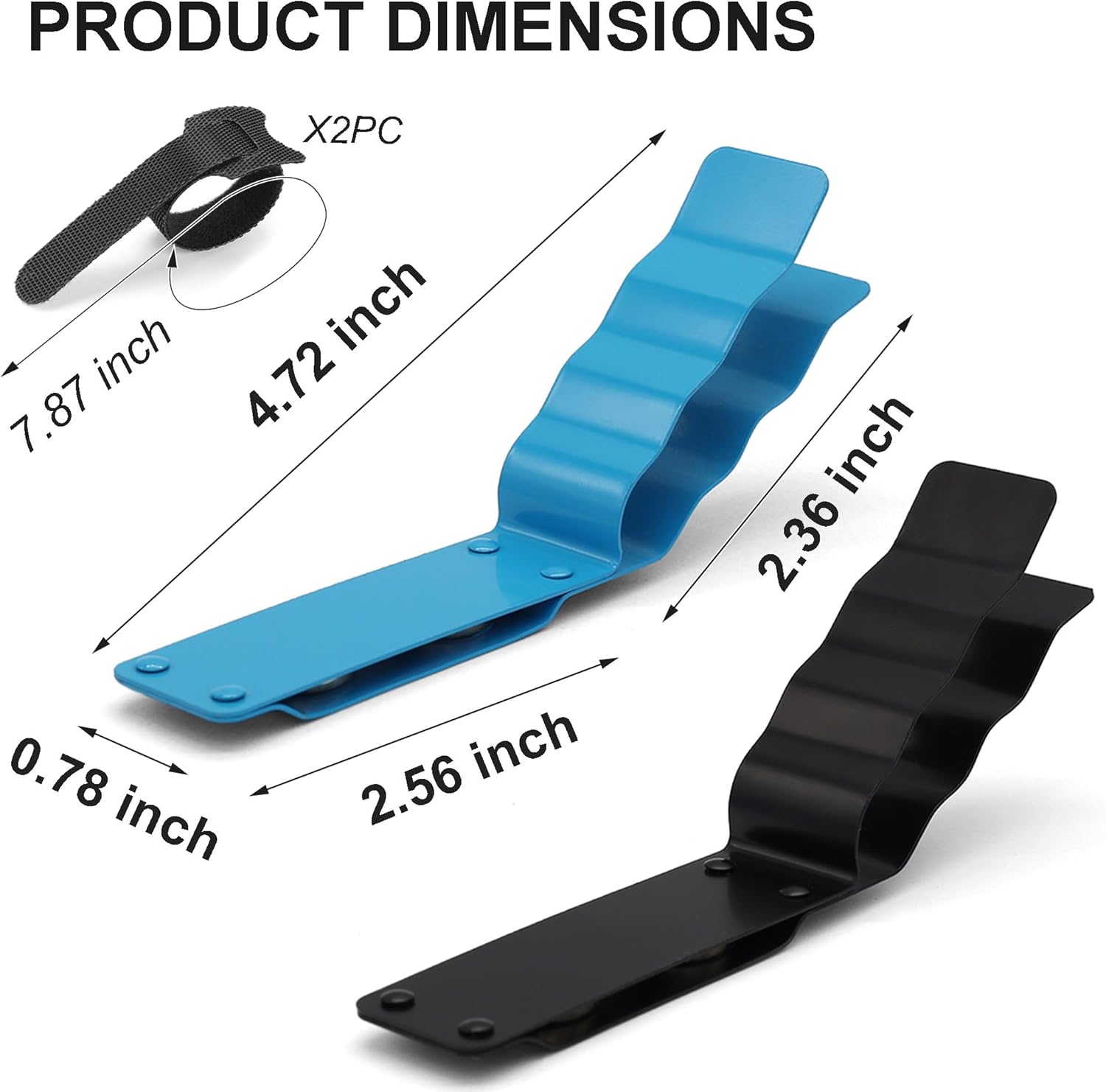 Magnetic Golf Cart Clamp - Aluminium Alloy Accessory - Fits Ring Sizes 30-70 - Strong Magnetic Clamp - Suitable for Golf, Barbecue, Fishing and Outdoor Use 2-pack - Black + Blue