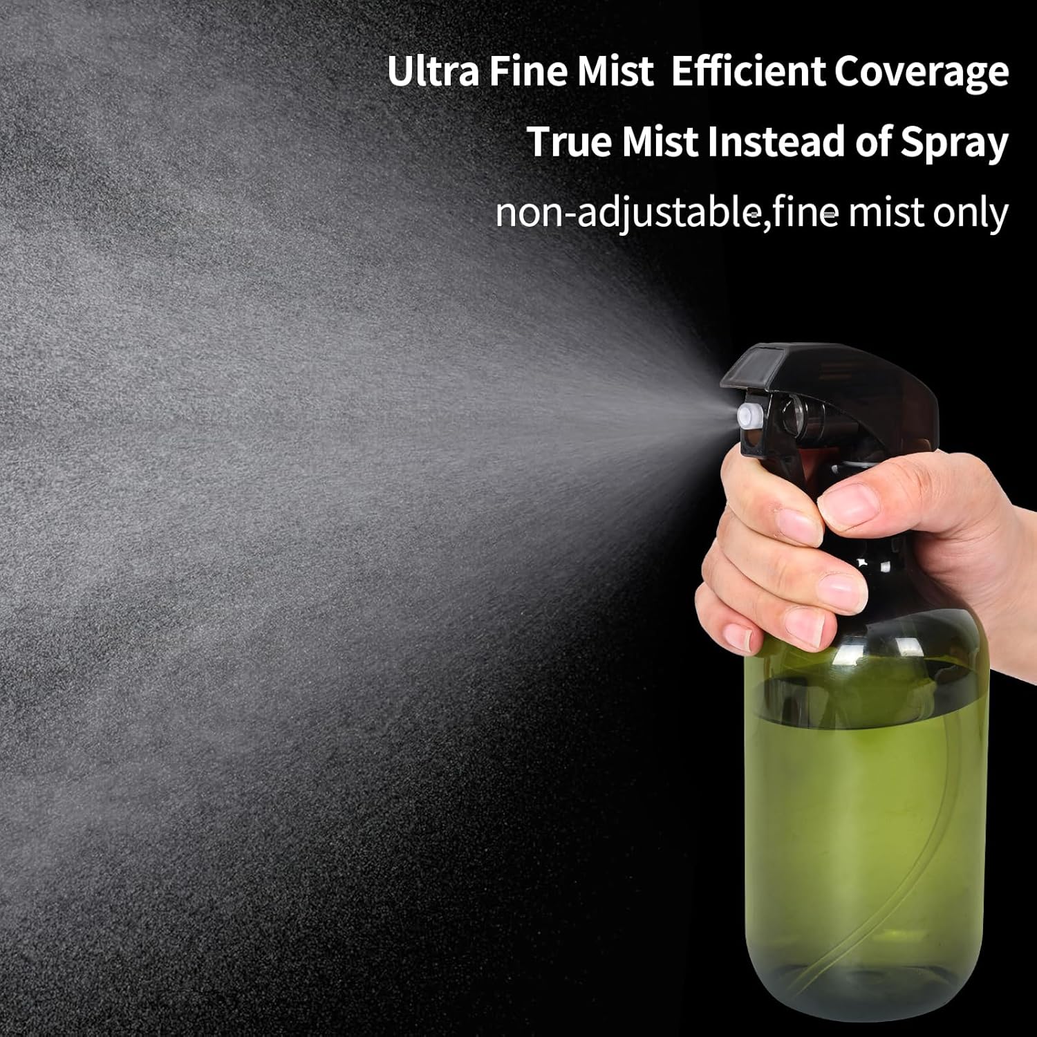Cleaning spray bottle, hair spray bottle, plant sprayer, durable trigger, refillable, clear plastic, 2x 500ml 3 spray heads empty garden sprayer, hair sprayer