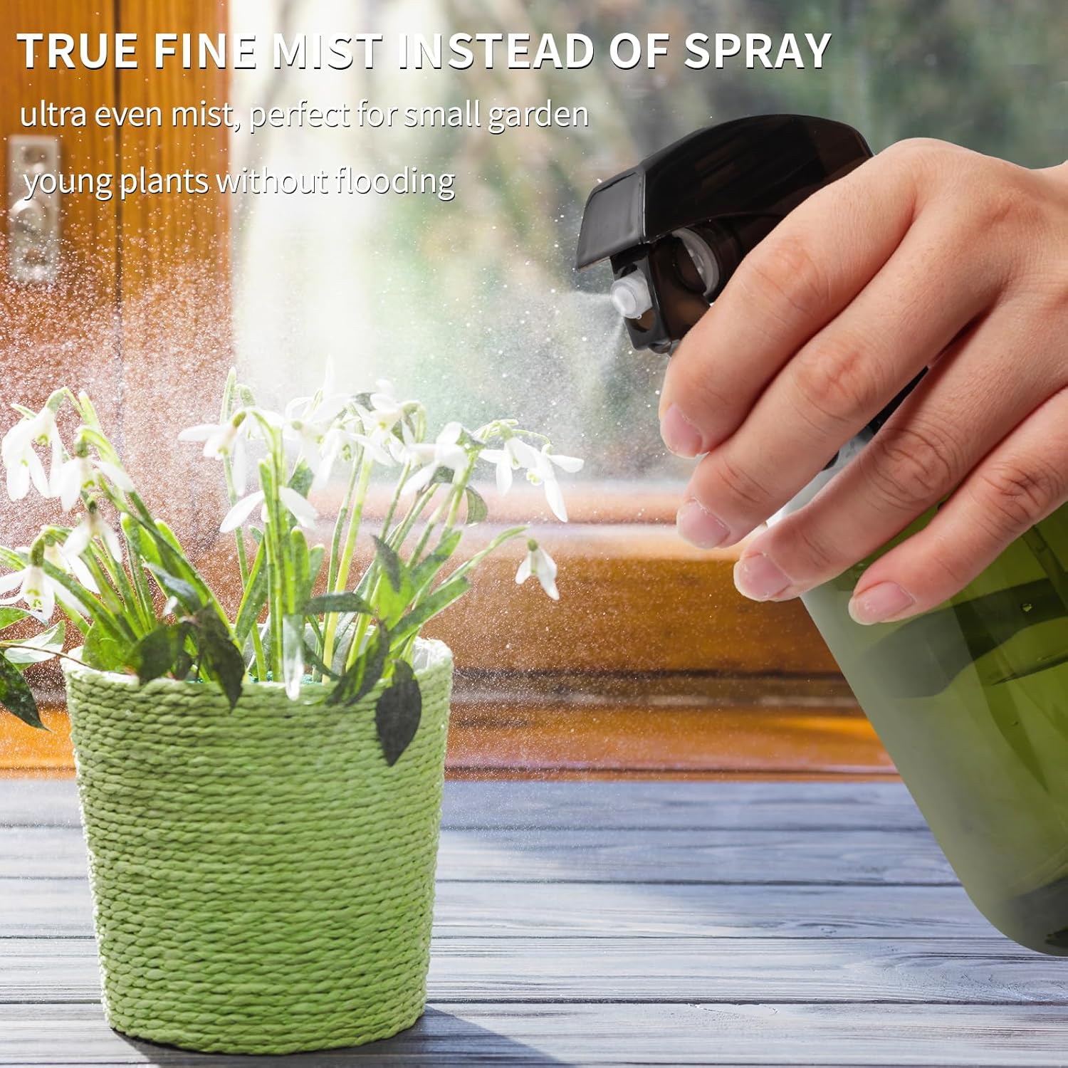 Cleaning spray bottle, hair spray bottle, plant sprayer, durable trigger, refillable, clear plastic, 2x 500ml 3 spray heads empty garden sprayer, hair sprayer