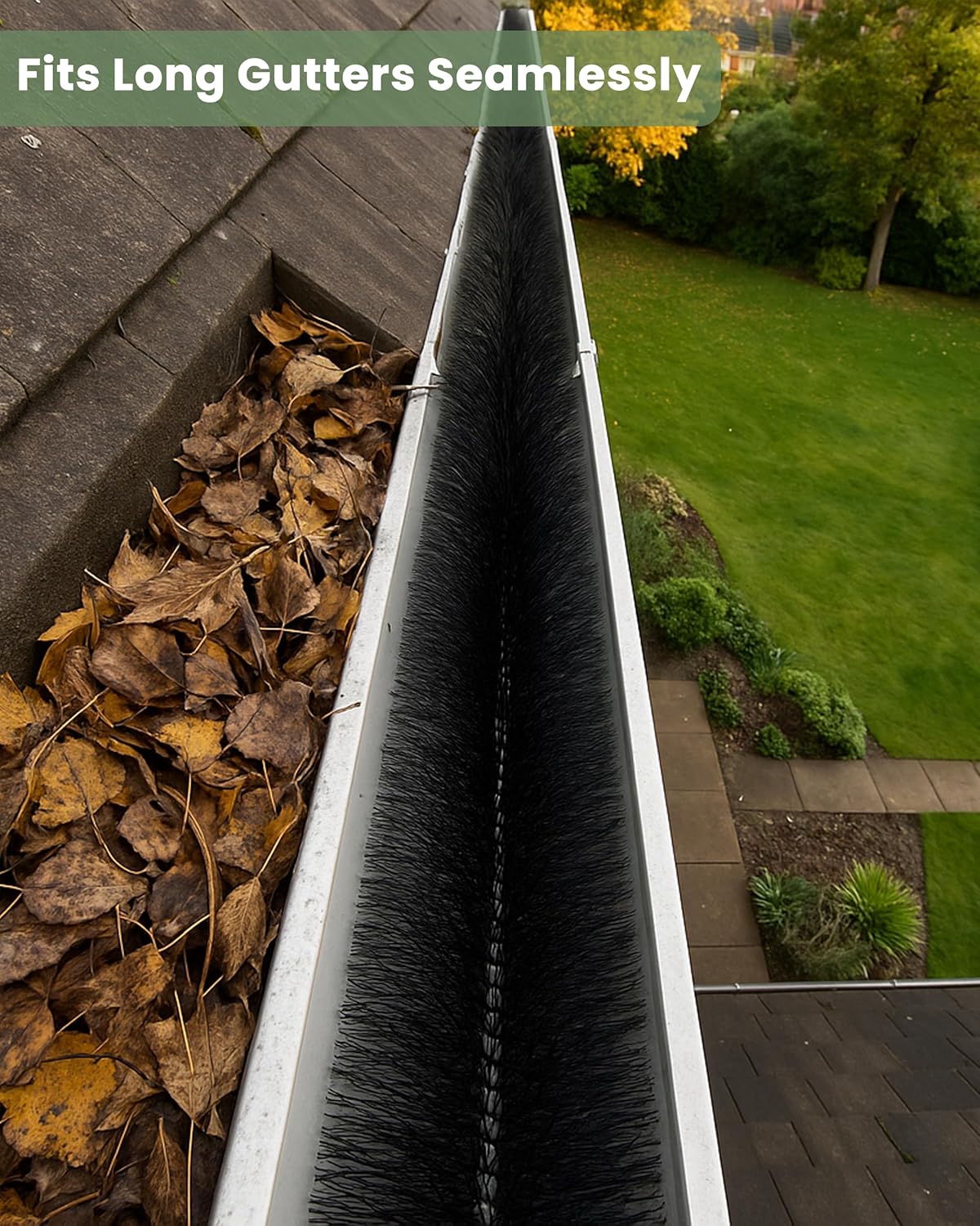 Gutter Brush - Leaf Catcher - Lead Filter - Gutter Drain Cleaner - Leaf Cleaner - Gutter Unblocker - 4m x 100mm Black