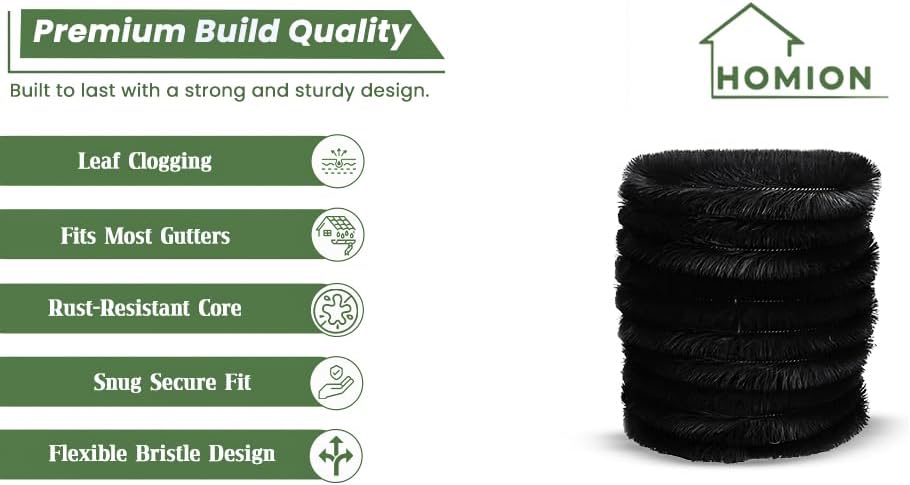 Gutter Brush - Leaf Catcher - Lead Filter - Gutter Drain Cleaner - Leaf Cleaner - Gutter Unblocker - 4m x 100mm Black