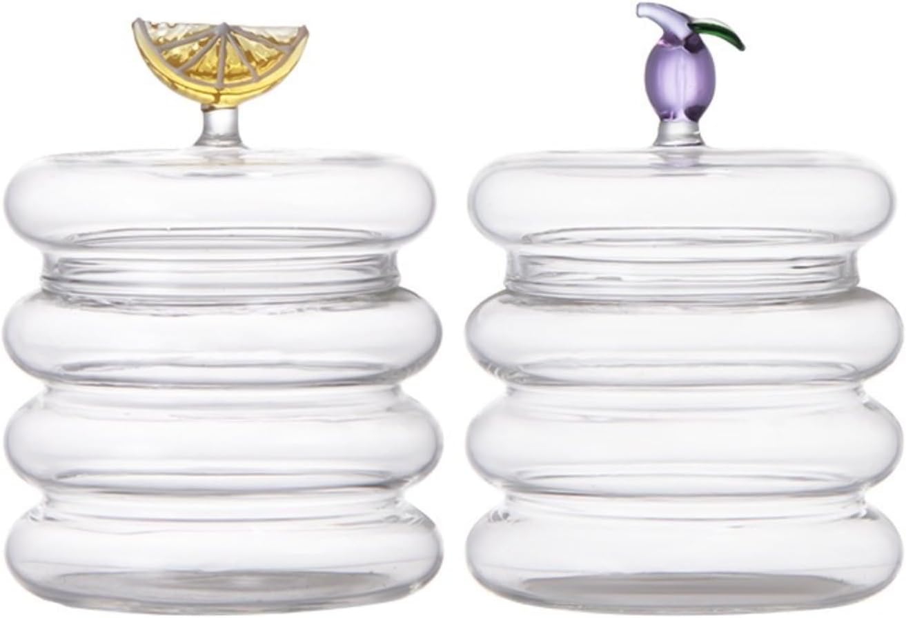 Household candy jar - desk candy box - candy jar with 3D fruit lid and snack compartment two parts