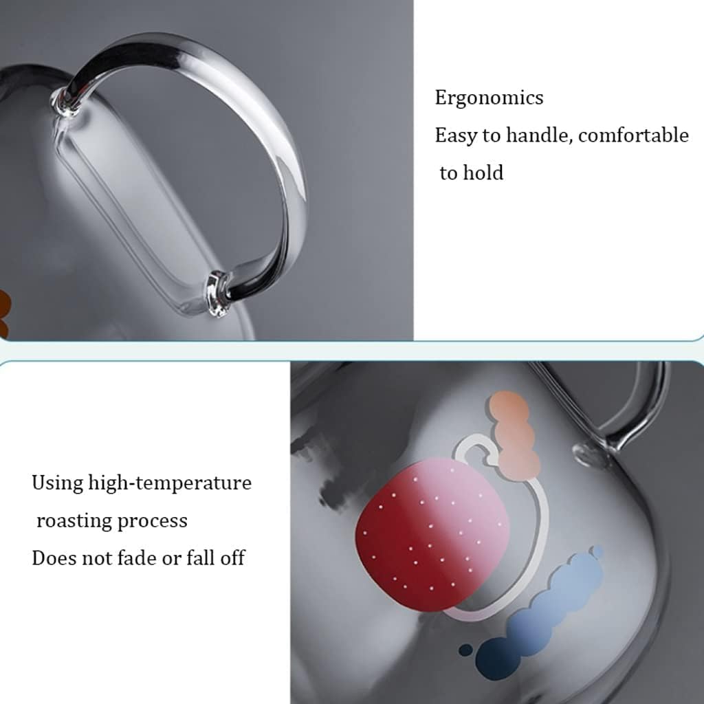Handmade glass teapot for the stove with removable glass tea infuser - 2-in-1 flower teapot - Suitable for electric cooktops and kitchen appliances colour: green