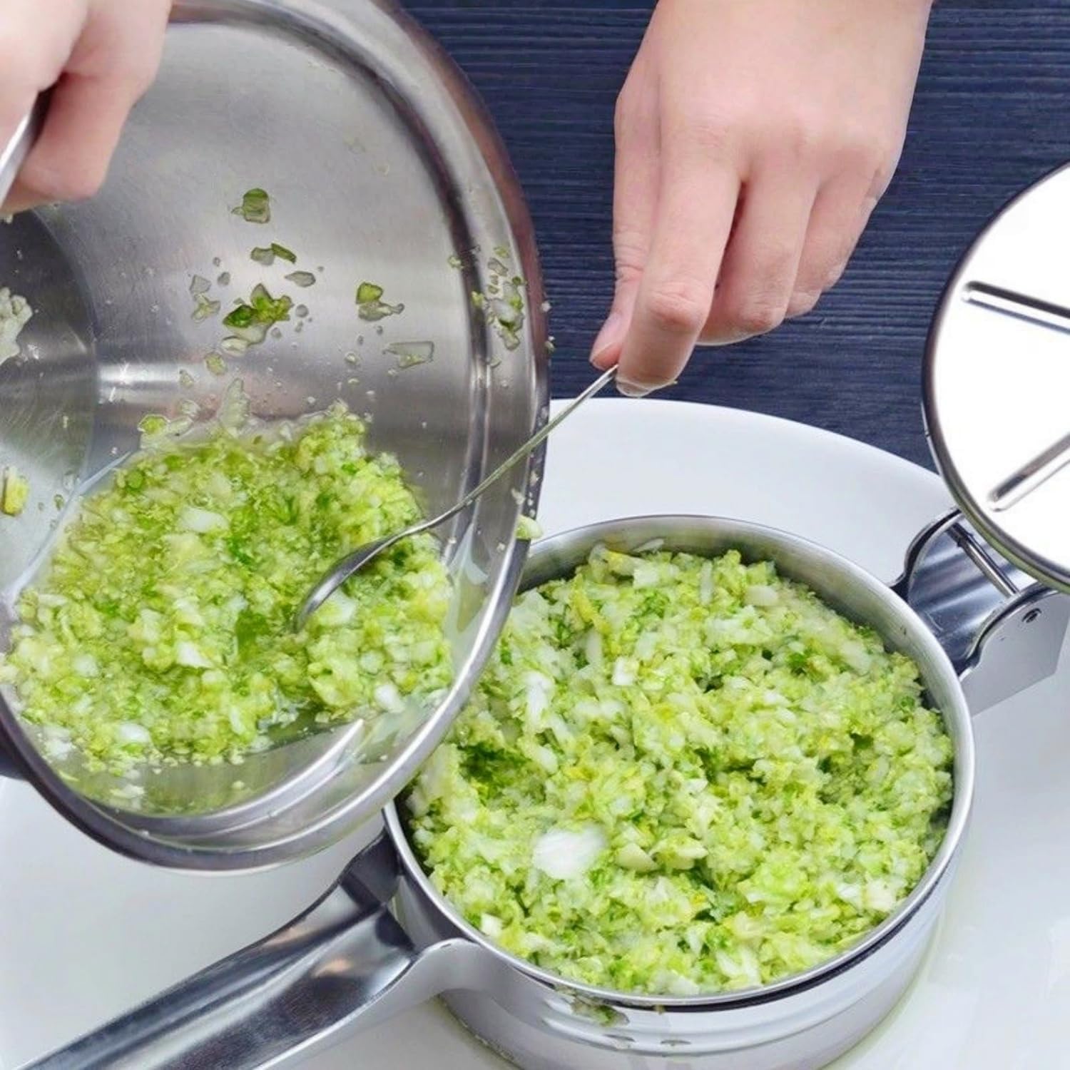 Stainless Steel Potato Masher - Multifunctional Potato Masher - Handheld Potato Masher for the Kitchen - Heavy-Duty German Dough Masher - Suitable for Making Potato Balls, Pasta, Potatoes, Fruit and Vegetables Open Bottom
