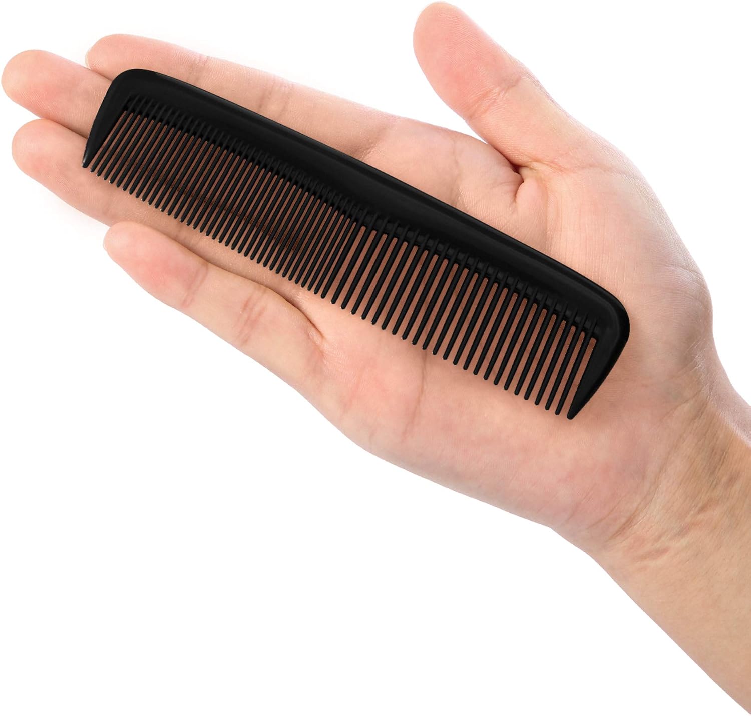 12-piece hair brush set - fine plastic hair brush in pocket size - unisex - fine comb black
