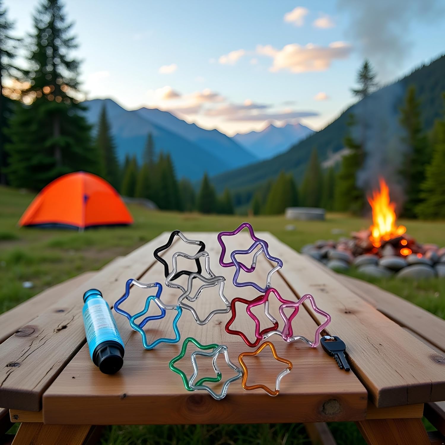 Carabiner Hooks - 10 pieces - Multicolour - Climbing Hook Clips - Camping Accessory Clips - Outdoor - Hiking - Carabiner Hooks - Quick Draw