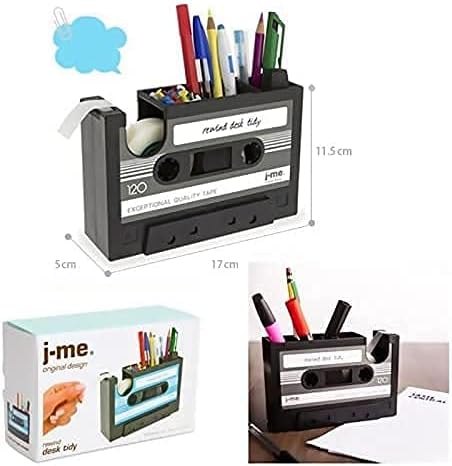 Retro Cassette Tape Pencil Holder - Multifunctional Pencil Holder - Creative Desk Organizer - Pencil Holder with Tape Holder