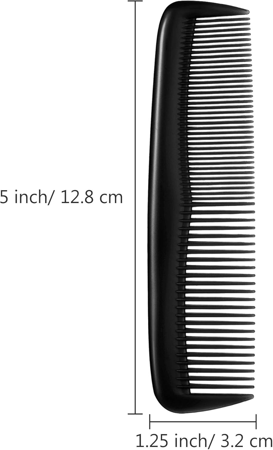 12-piece hair brush set - fine plastic hair brush in pocket size - unisex - fine comb black