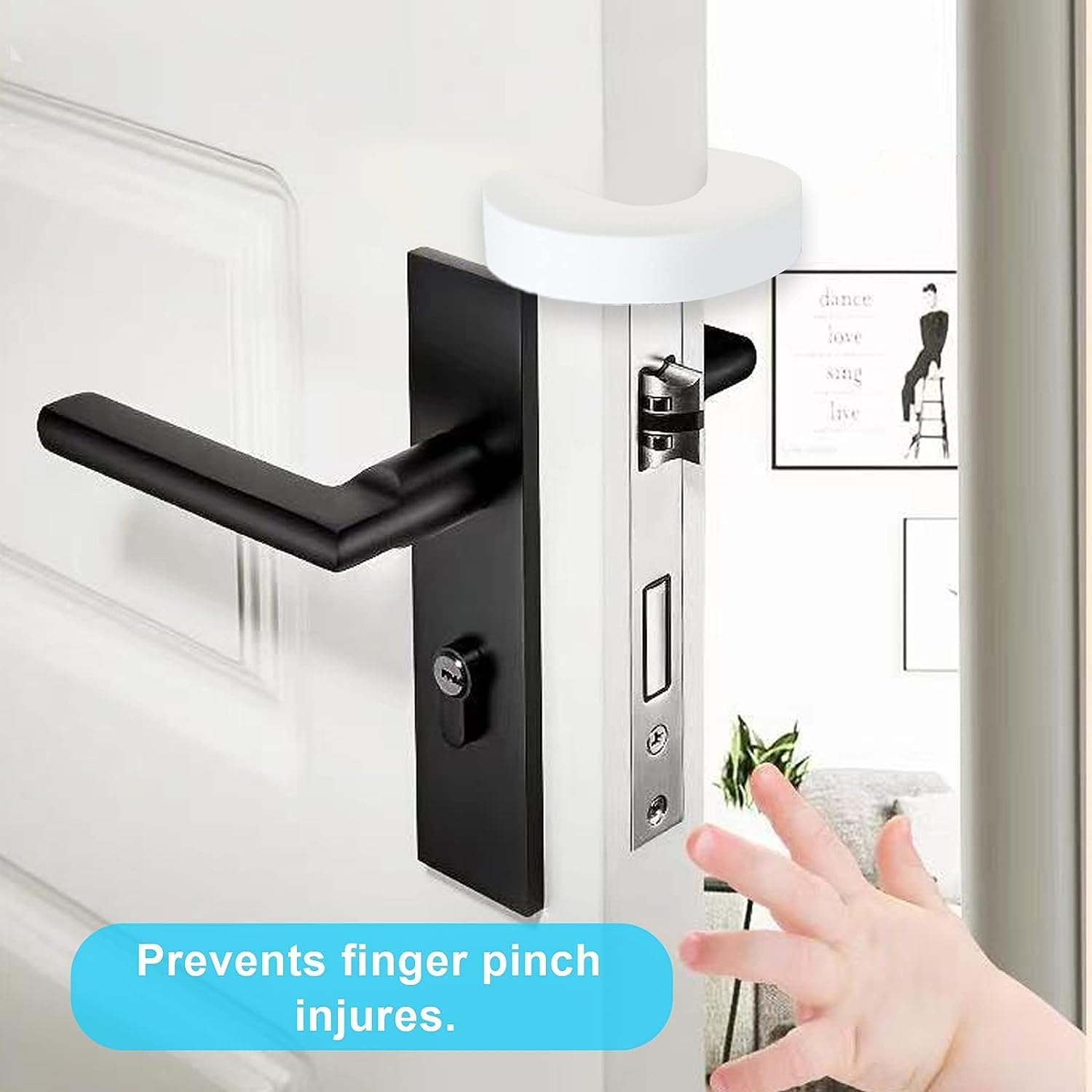 6-pack -1.5 cm Door wedge lock, child door safety lock, baby safe door stopper, protect children's fingers with soft foam protection, prevent finger pinching injuries, child or pet cannot be locked in the room