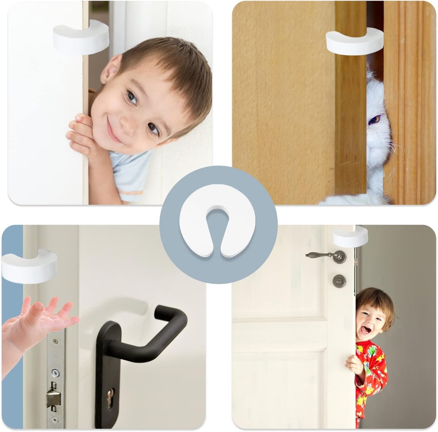 6-pack -1.5 cm Door wedge lock, child door safety lock, baby safe door stopper, protect children's fingers with soft foam protection, prevent finger pinching injuries, child or pet cannot be locked in the room