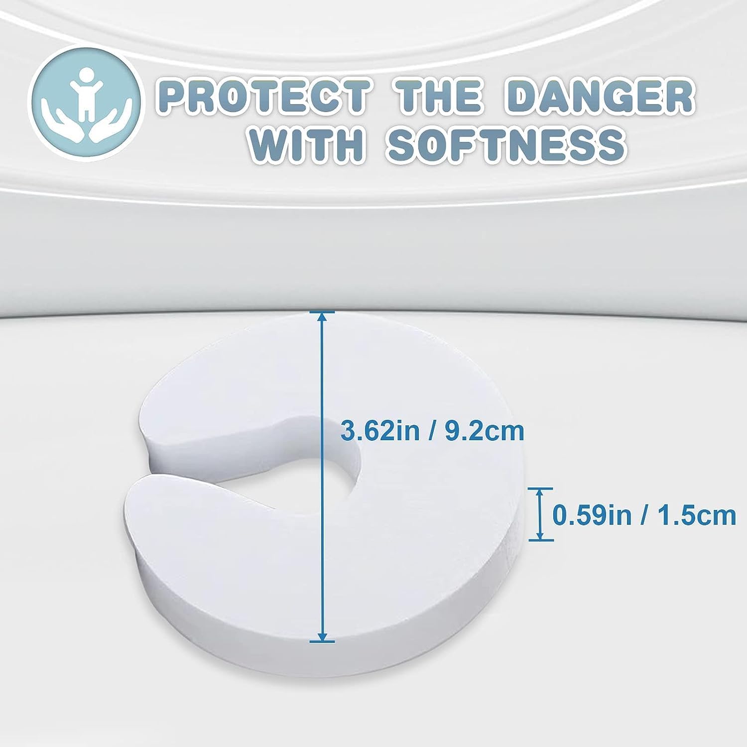 6-pack -1.5 cm Door wedge lock, child door safety lock, baby safe door stopper, protect children's fingers with soft foam protection, prevent finger pinching injuries, child or pet cannot be locked in the room