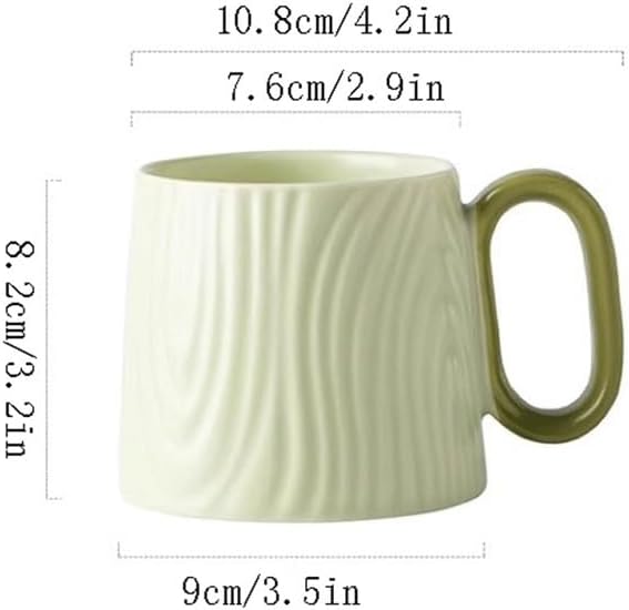 Ceramic mug for home - 8.4 oz plain coffee/tea mug - Dopamine Mood - Coffee mug for reading/studying green