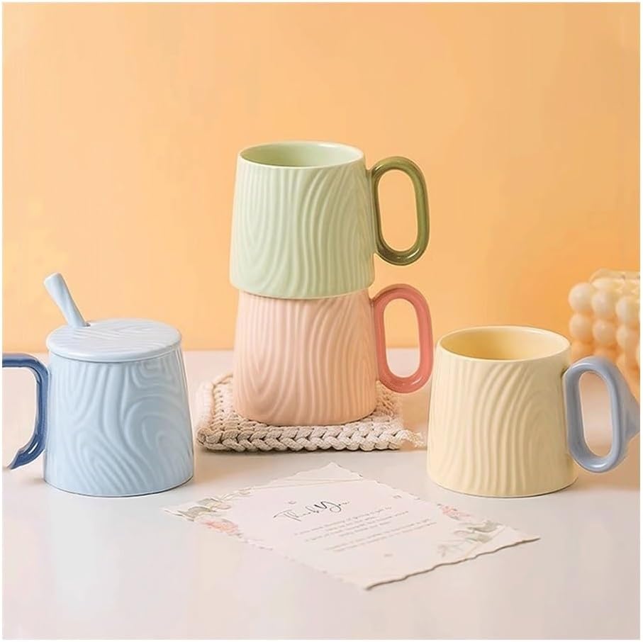 Ceramic mug for home - 8.4 oz plain coffee/tea mug - Dopamine Mood - Coffee mug for reading/studying green