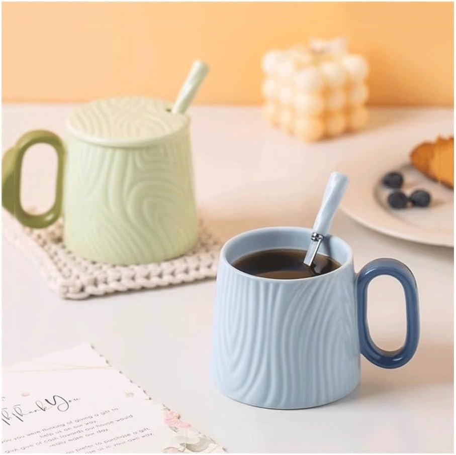 Ceramic mug for home - 8.4 oz plain coffee/tea mug - Dopamine Mood - Coffee mug for reading/studying green