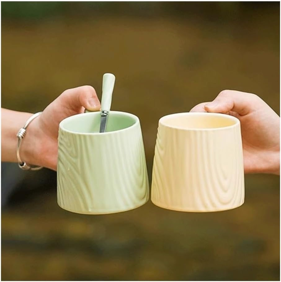 Ceramic mug for home - 8.4 oz plain coffee/tea mug - Dopamine Mood - Coffee mug for reading/studying green