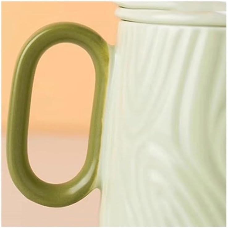 Ceramic mug for home - 8.4 oz plain coffee/tea mug - Dopamine Mood - Coffee mug for reading/studying green