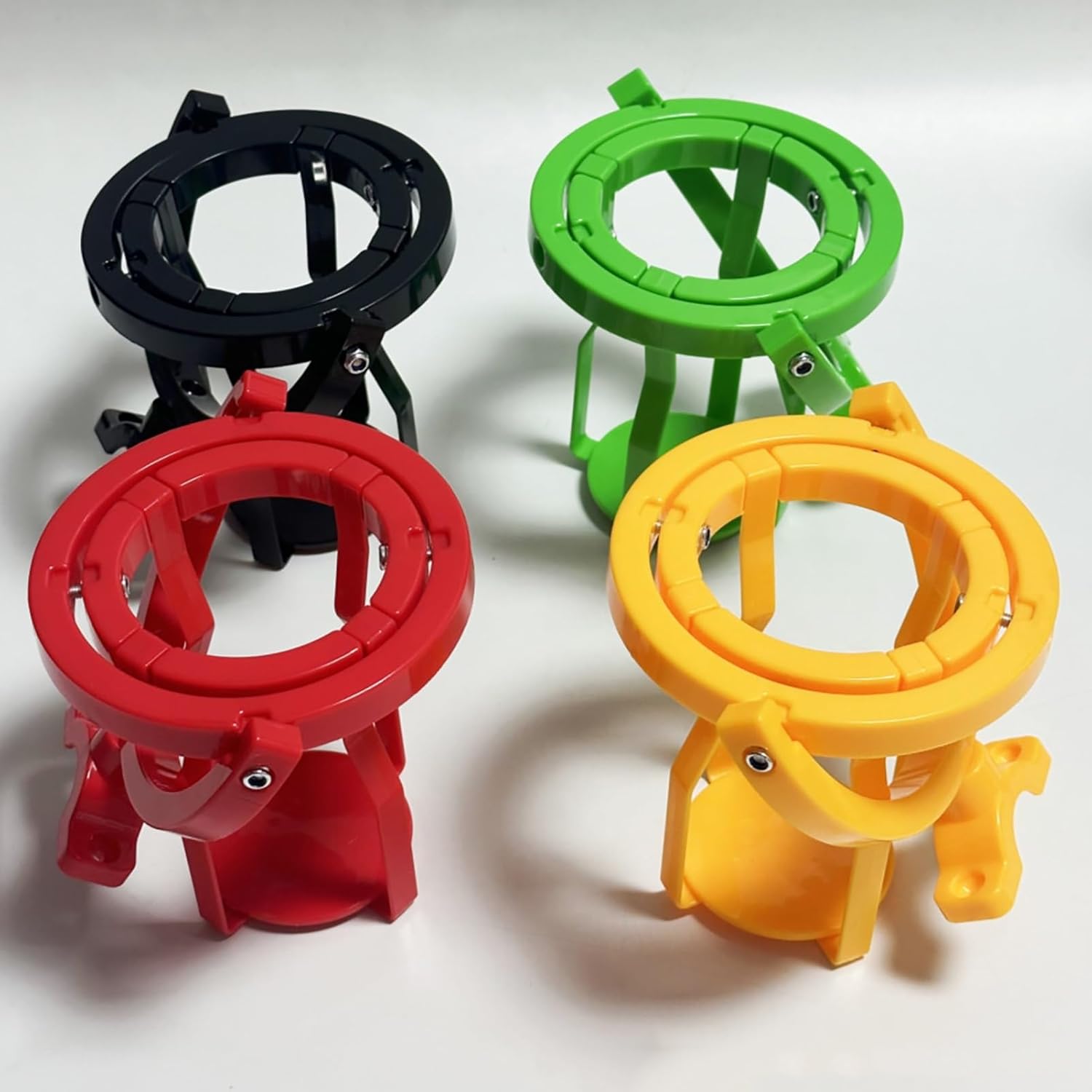 3D Gyro Scoop Cup Holder for Motorcycles - Overloop-resistant Self-balancing Cup Holder, 360° Rotatable Clip-on Cup Holder - Suitable for Tractors, Trucks and Boats Red - 2-pack