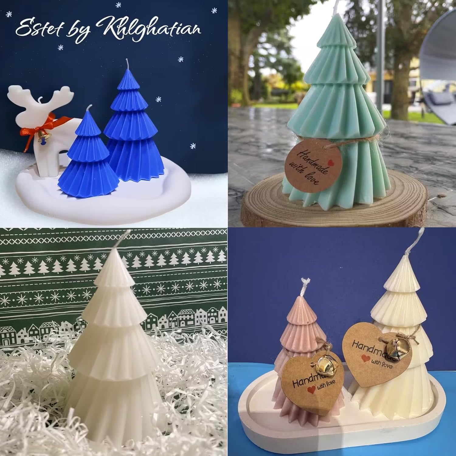 Set of two silicone Christmas tree candle molds - Christmas candle mold - DIY 3D silicone mold - silicone casting mold - suitable for making candles - making handmade soap - DIY crafts - Christmas decoration