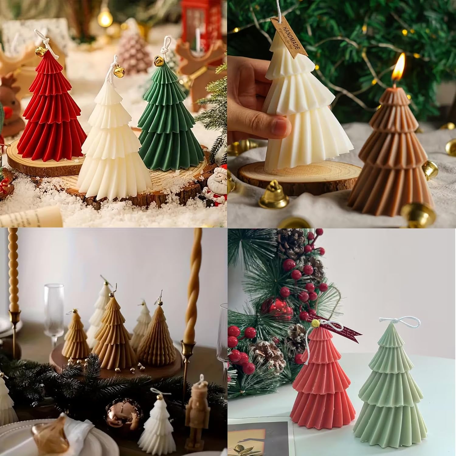 Set of two silicone Christmas tree candle molds - Christmas candle mold - DIY 3D silicone mold - silicone casting mold - suitable for making candles - making handmade soap - DIY crafts - Christmas decoration