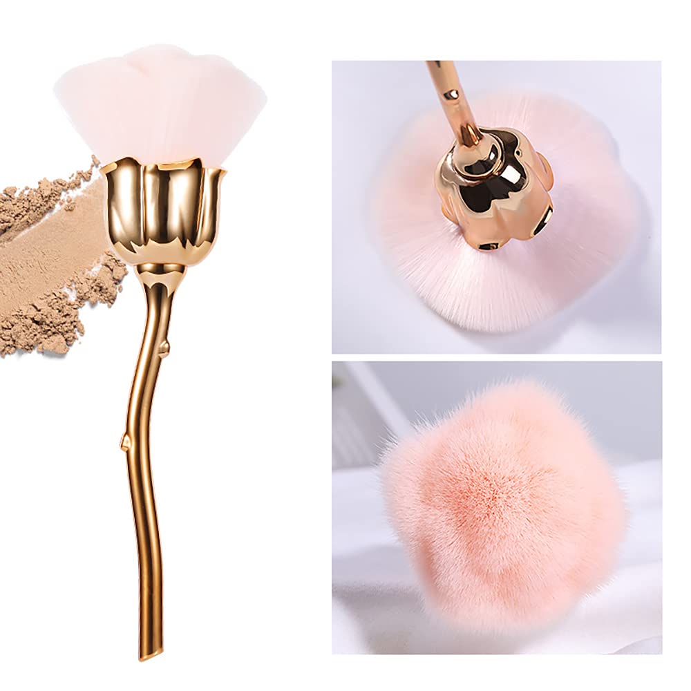 Cleaning Brush - Pink Rose Soft Brush - Suitable for acrylic nail art, manicures, cleaning fabric and can also be used for cutting nails and cleaning makeup brushes, etc. Pink