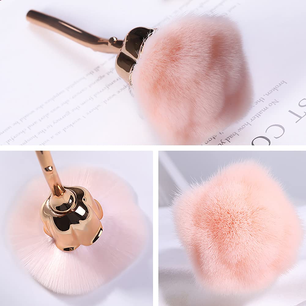 Cleaning Brush - Pink Rose Soft Brush - Suitable for acrylic nail art, manicures, cleaning fabric and can also be used for cutting nails and cleaning makeup brushes, etc. Pink