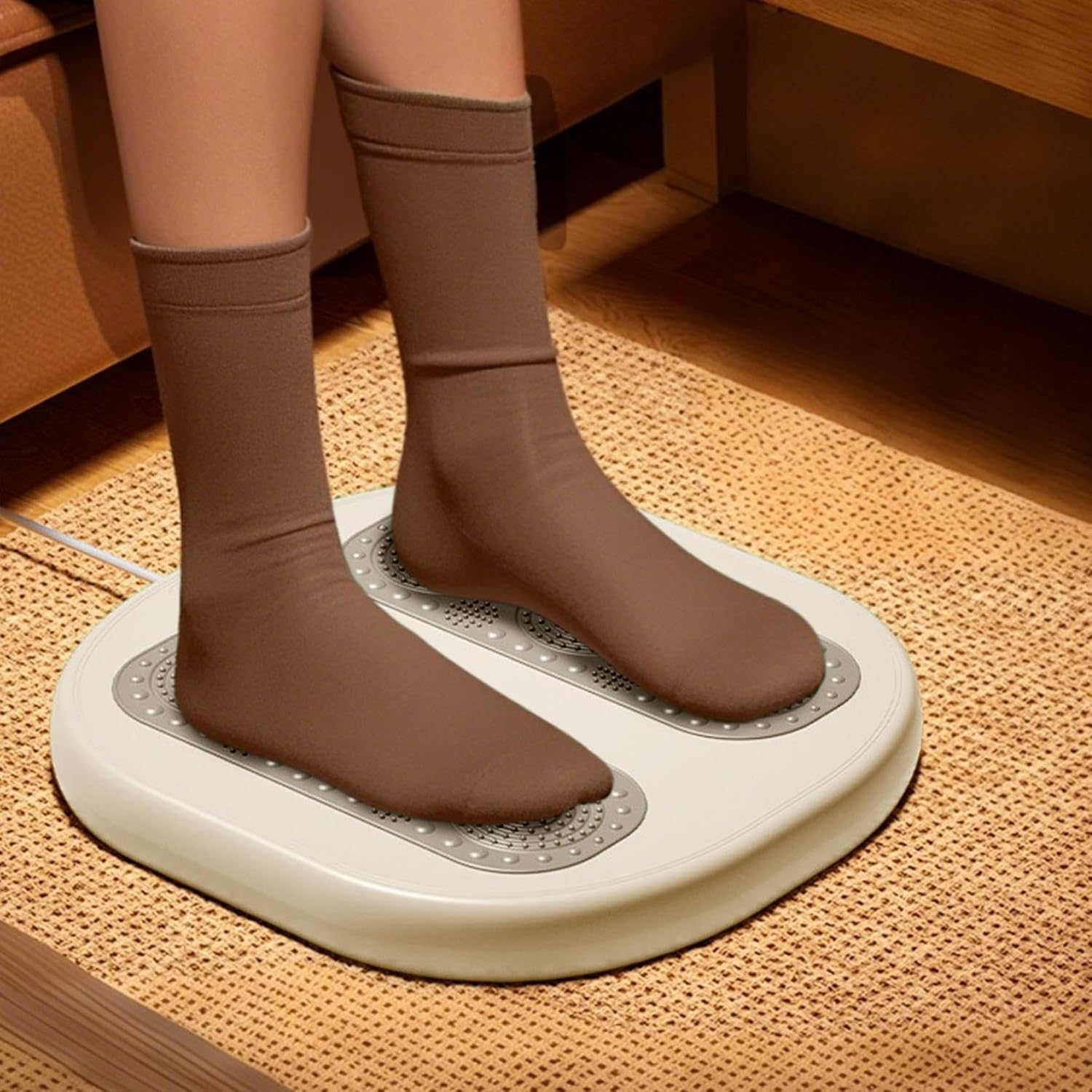 Foot warming cushion - Electric foot warming cushion - Foot warmer - 3 temperature settings - Built-in 6 manual massage heads - Suitable for home, office and dormitories - Warming cushions green