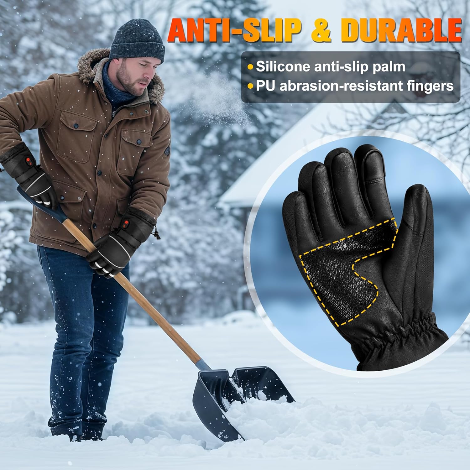 Gloves - Warm winter gloves - Rechargeable heated gloves - 3 heating settings, 360° heating - Touchscreen, waterproof/windproof - Winter ski/cycling/hiking gloves unisex