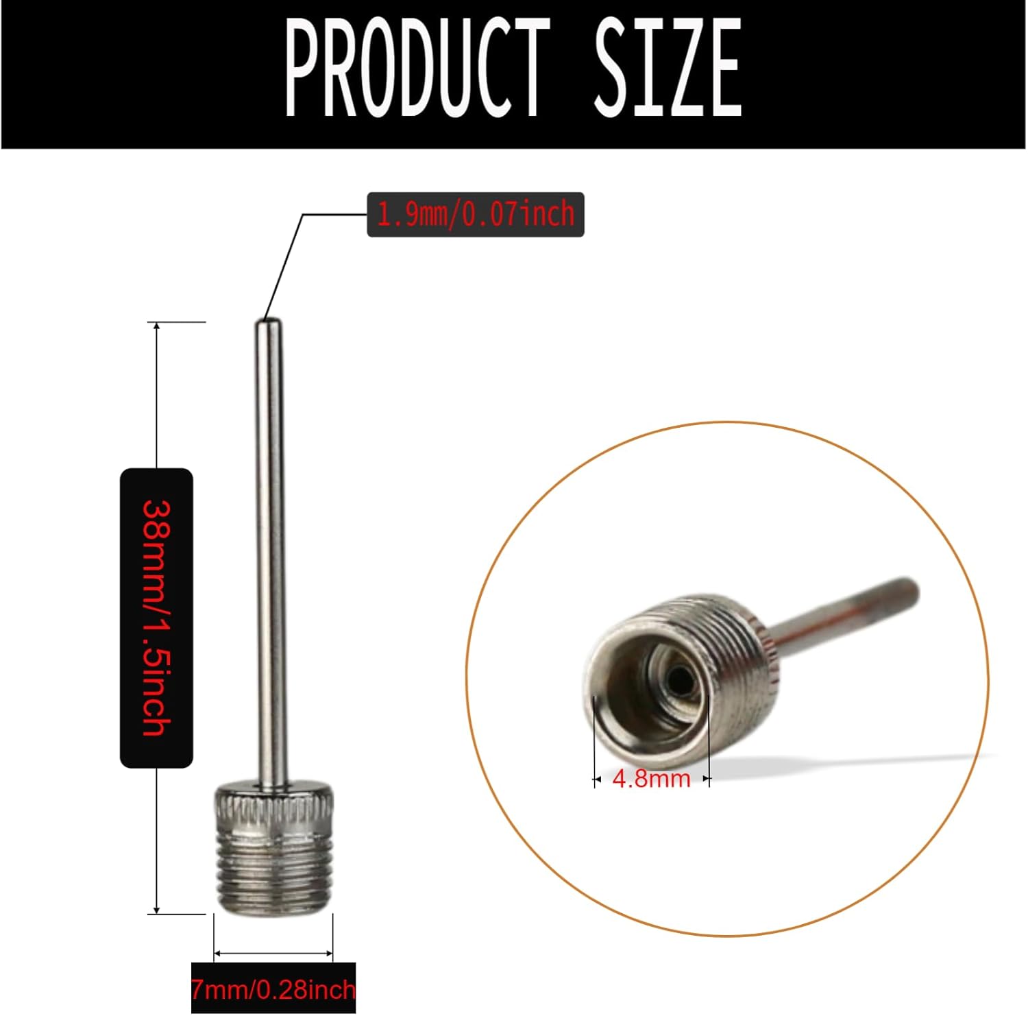 Ball pump needles - 3-pack - Durable stainless steel needles - Ball pump needles - Pump needles for football, basketball, volleyball and all sports balls