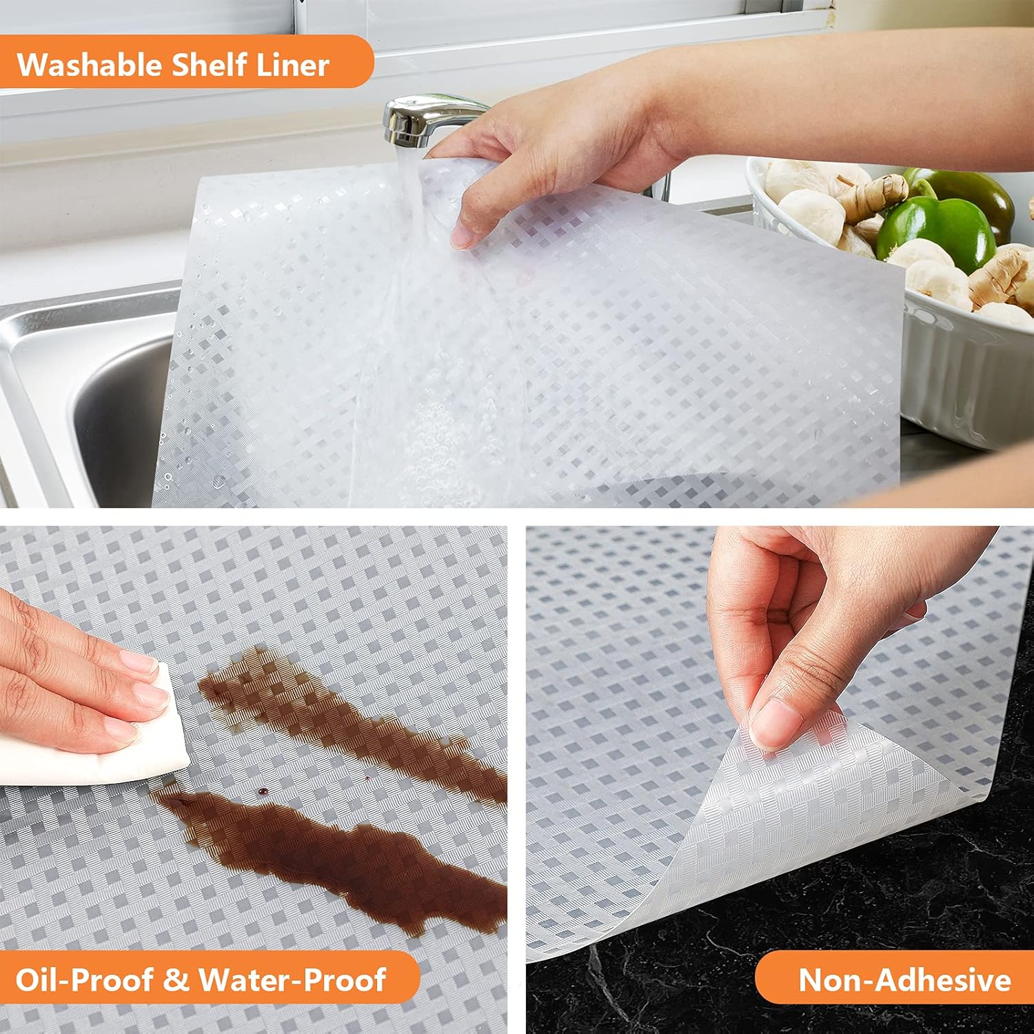 EVA Drawer Liner - Waterproof - Non-slip - Thickened - Drawer Mat - Insulation Mat - Clear - 50*150cm - Cuttable - Suitable for wardrobe, cabinet and shoe rack mats
