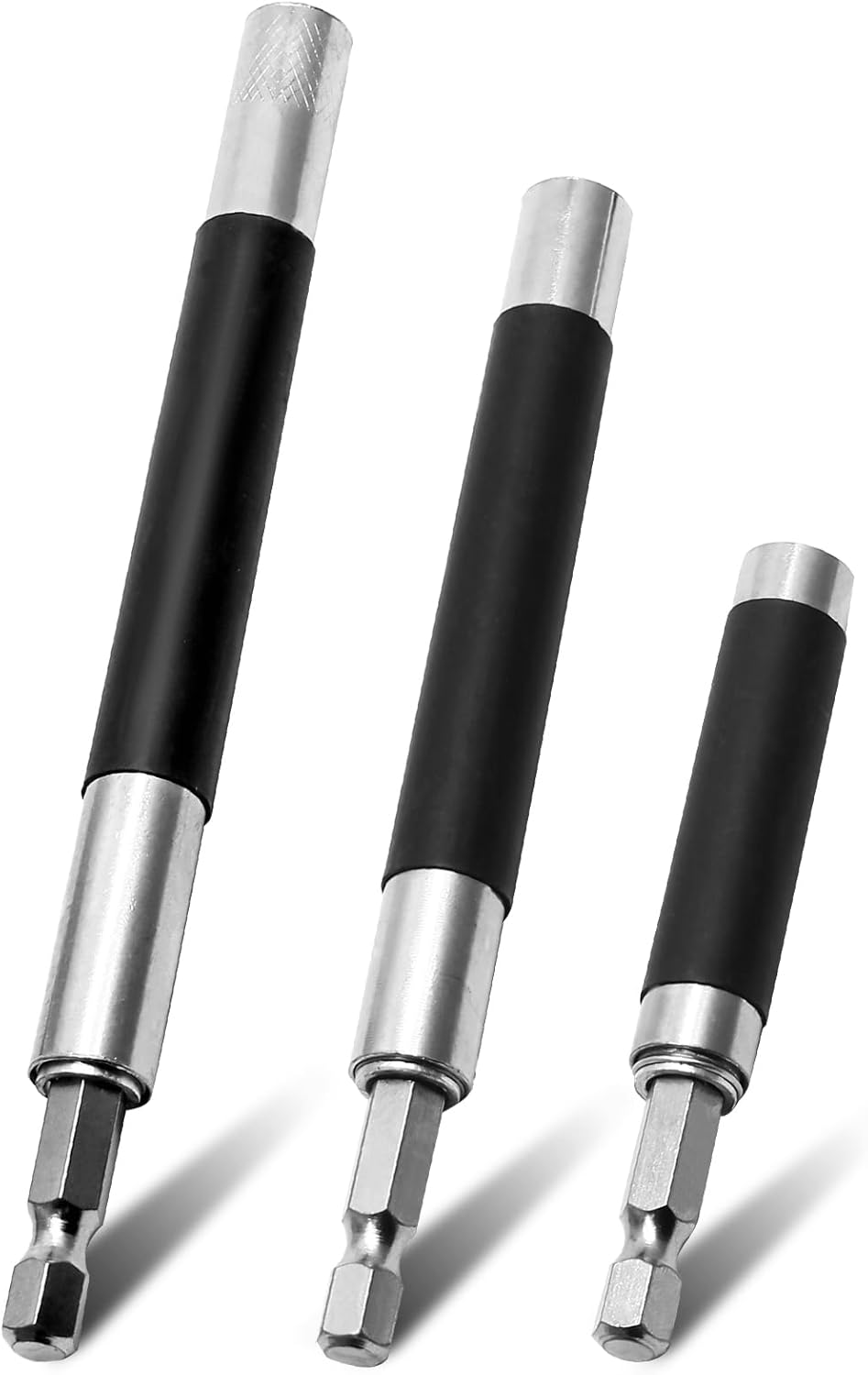 Biaungdo Magnetic Drill Bit Holder, 3 Pack Scalable Screw Drive Guide Self Retracting Sleeve, Mixed Length Extension Bar Adapter Prevent Screws Shaking 80 mm/120 mm/140 mm