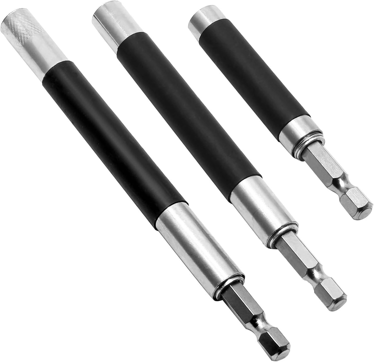 Biaungdo Magnetic Drill Bit Holder, 3 Pack Scalable Screw Drive Guide Self Retracting Sleeve, Mixed Length Extension Bar Adapter Prevent Screws Shaking 80 mm/120 mm/140 mm