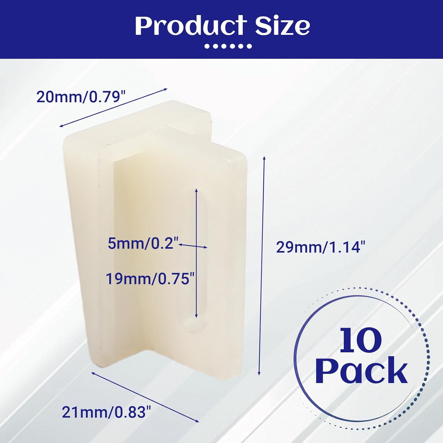 Biaungdo 10 Pack Pocket Door Bottom Guide, White Pocket Door Guide Kits Replacement