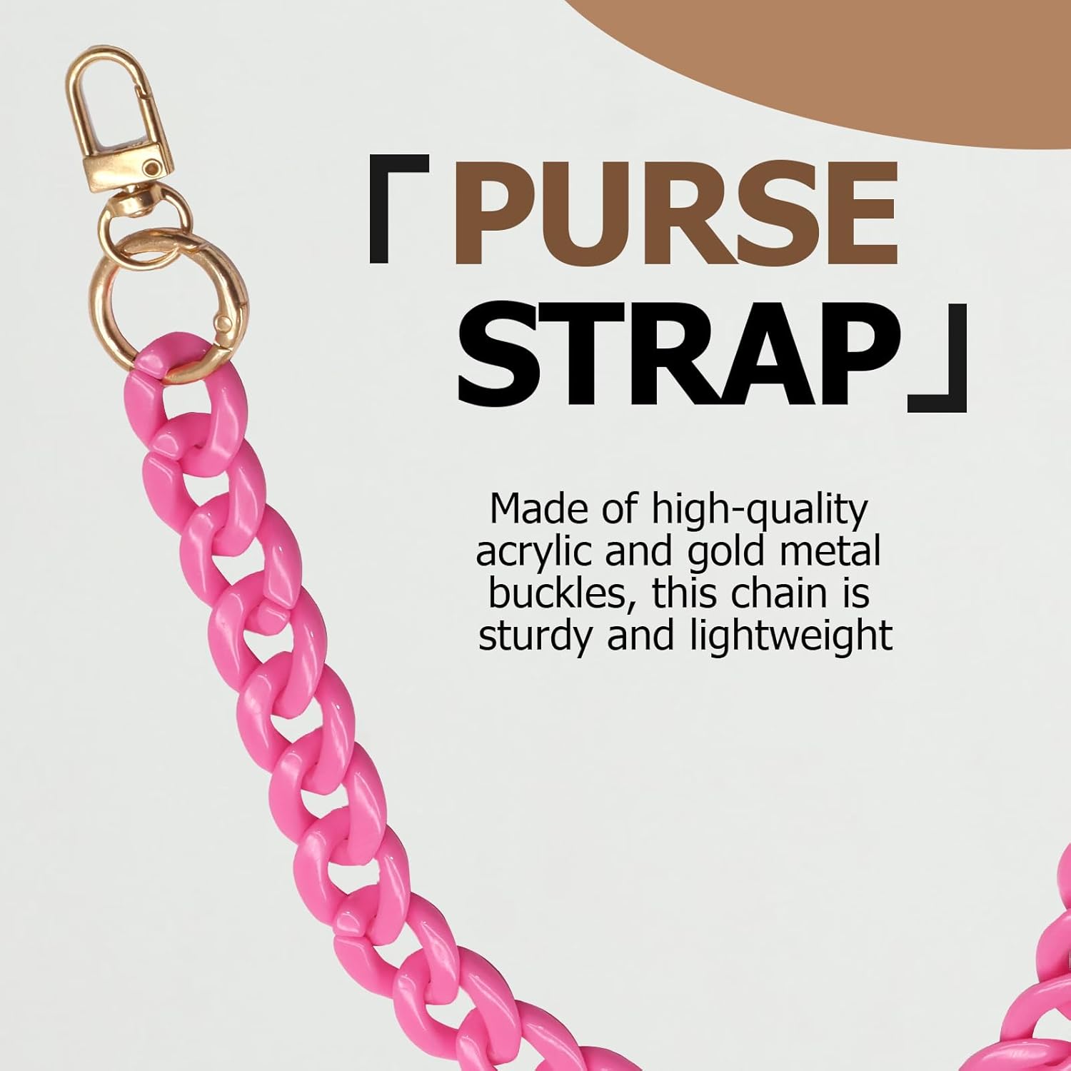 Biaungdo Acrylic Purse Chain Strap, Luxury Acrylic Handbag Strap Replacement, Short Purse Chain Handles Clutches Handles