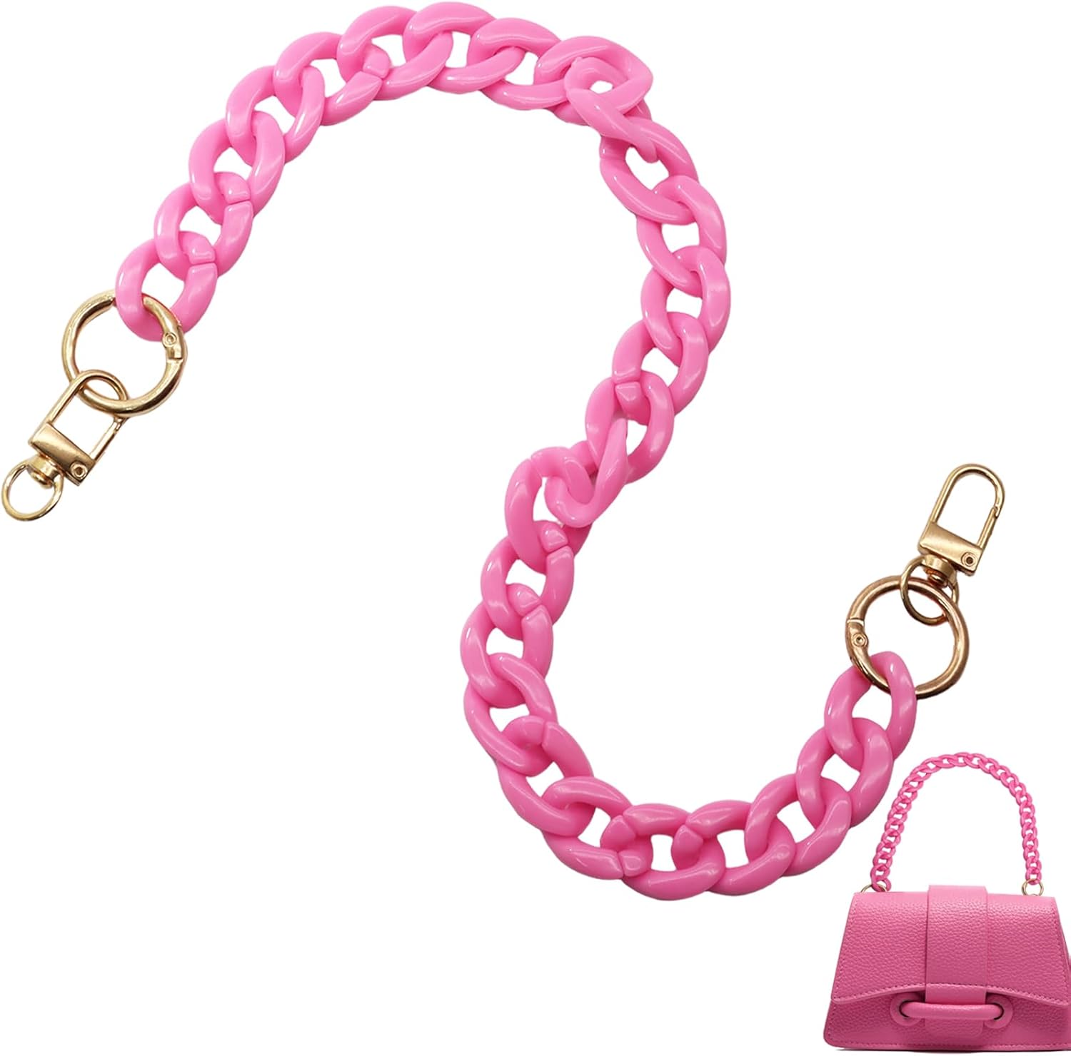 Biaungdo Acrylic Purse Chain Strap, Luxury Acrylic Handbag Strap Replacement, Short Purse Chain Handles Clutches Handles