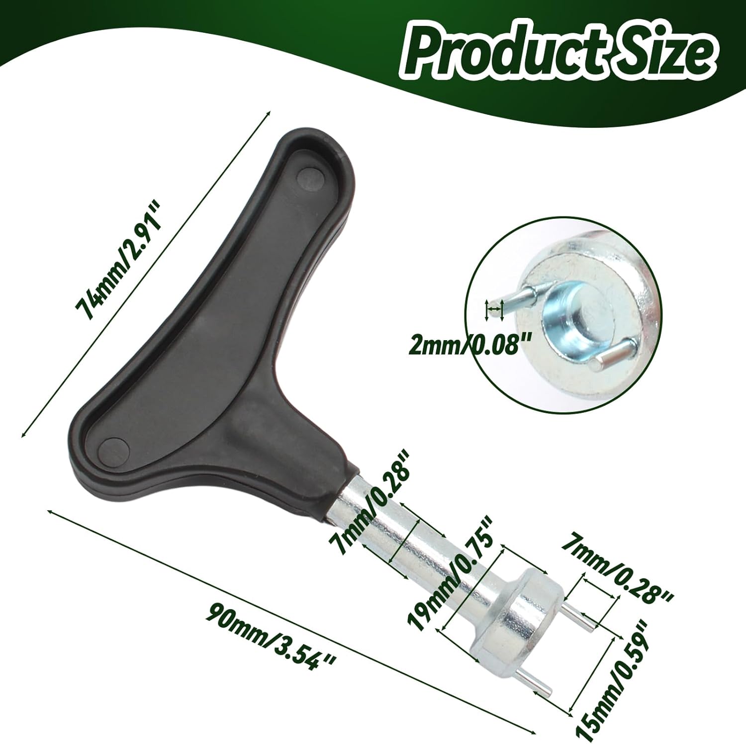 Biaungdo Golf Spike Tool for Spike Shoes, Black Golf Shoe Spike Wrench, Zinc Alloy Golf Spike Removal Tool